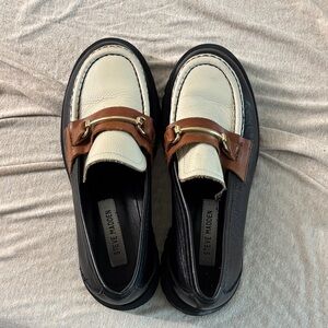 Steve Madden Black and Tan Loafers